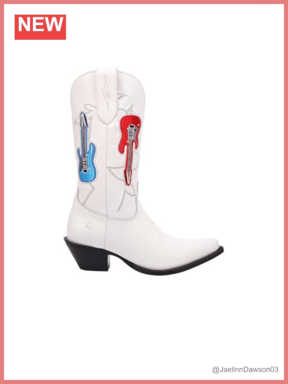 Dingo Jukebox Leather Snip Toe Western Boots Mid Calf Pull On